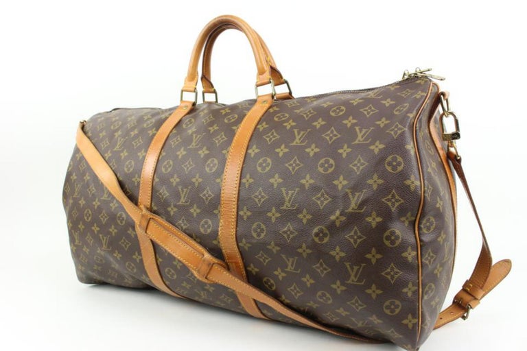 Louis Vuitton Large Monogram Keepall Bandouliere 60 Duffle with Strap  90lk328s at 1stDibs