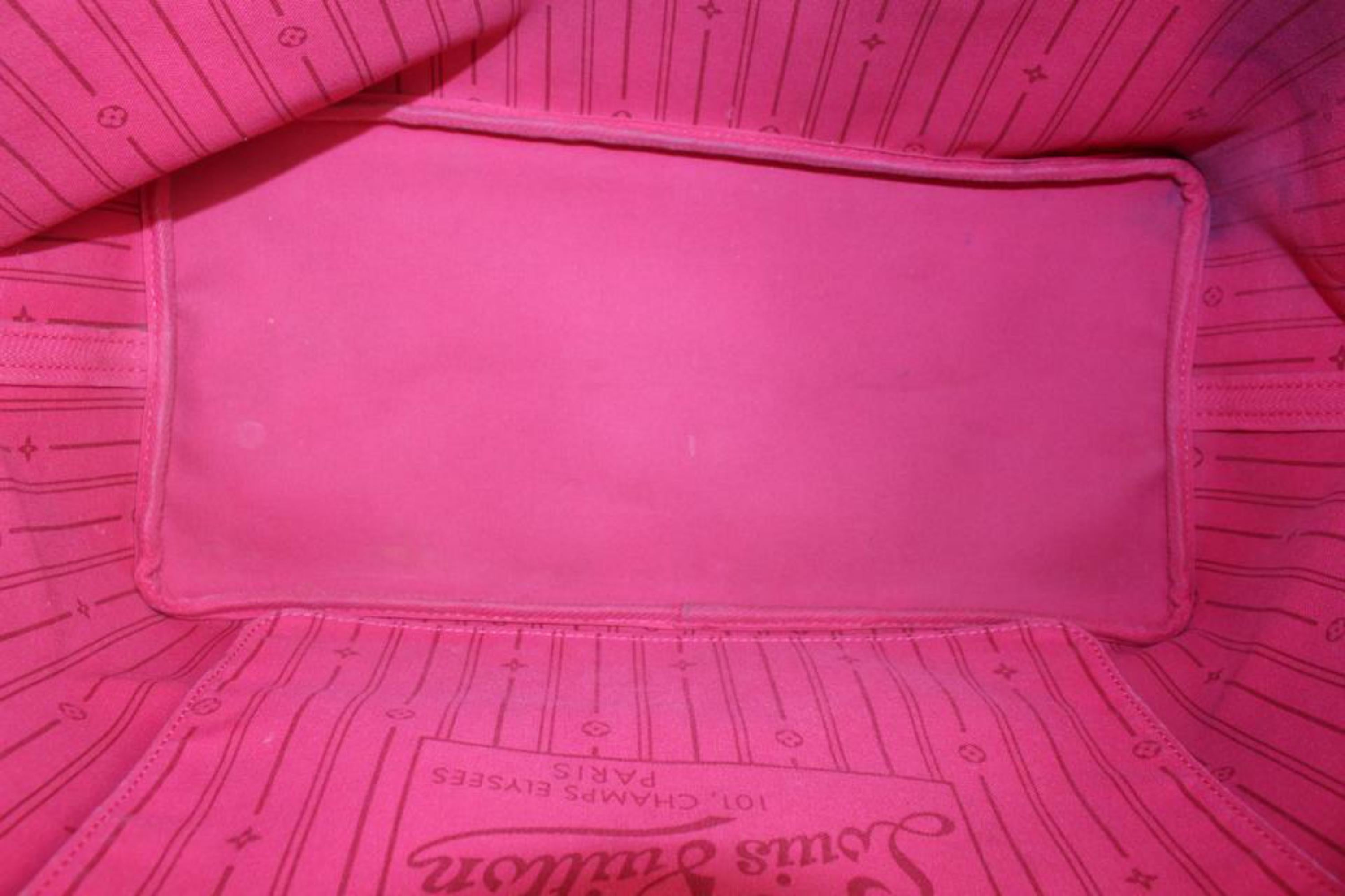 Grand sac cabas Mon Neverfull GM à rayures avec monogramme Louis Vuitton, 1110lv7 Bon état - En vente à Dix hills, NY