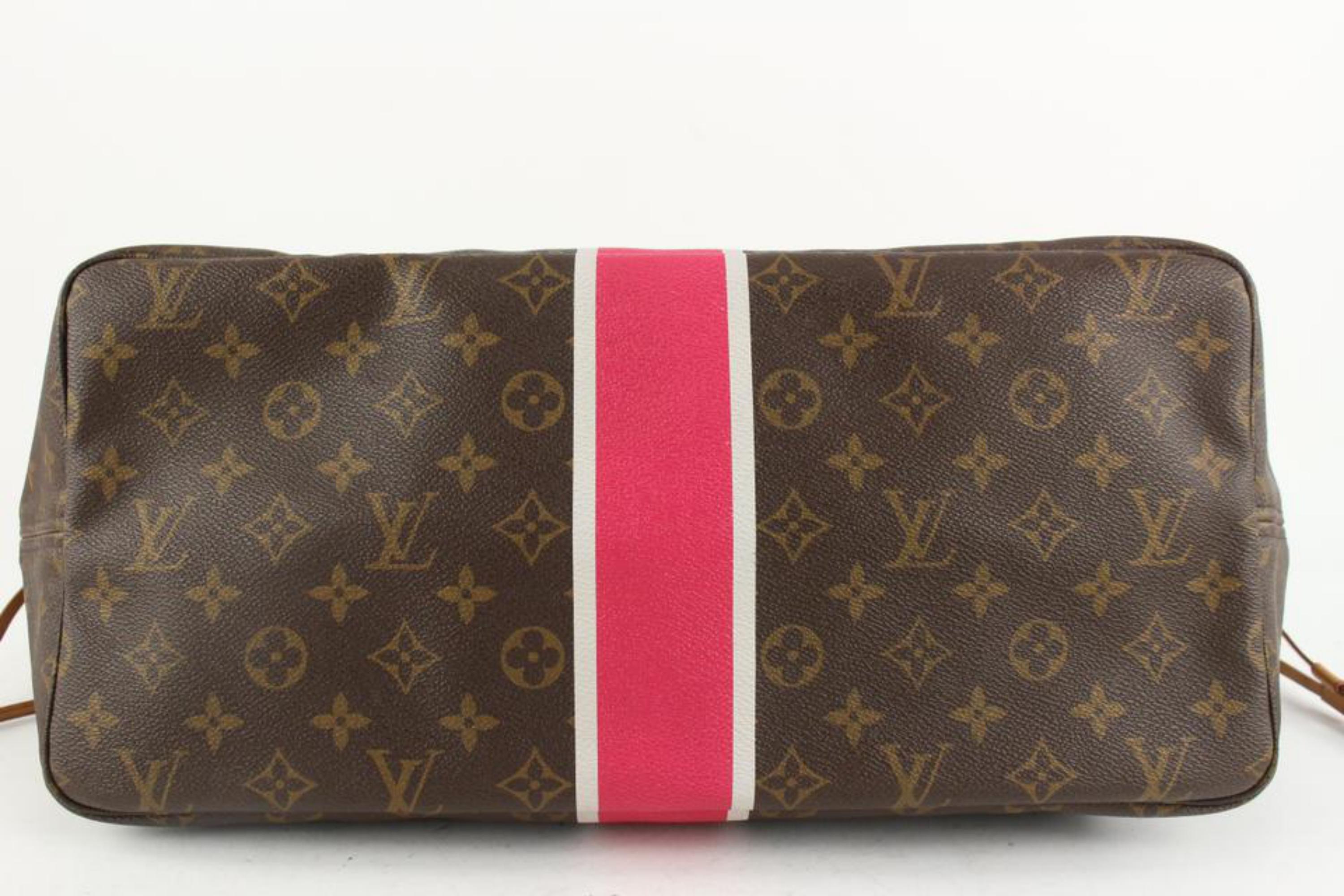 Women's Louis Vuitton Large Monogram Mon Neverfull GM Tote with Stripe 1110lv7 For Sale