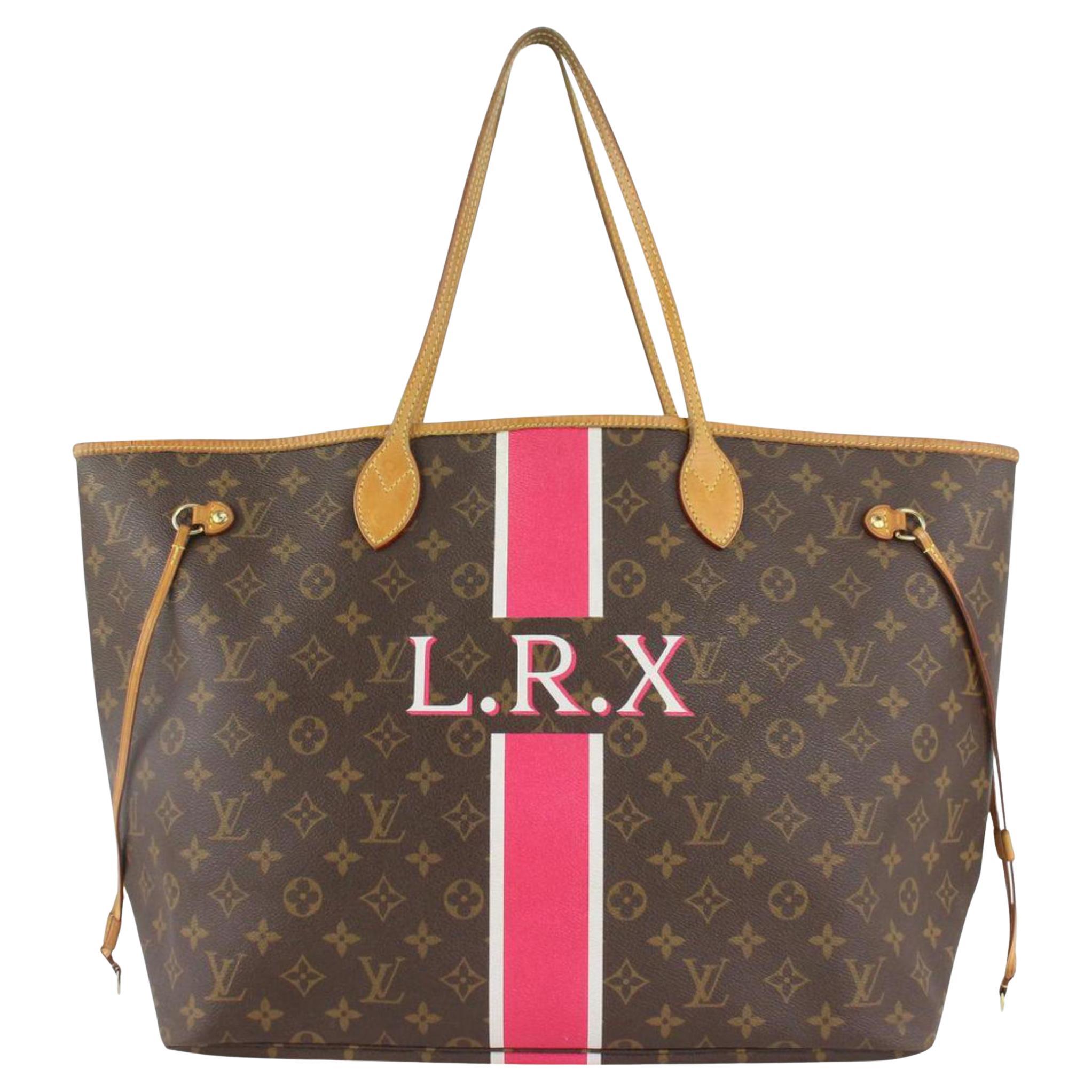 Grand sac cabas Mon Neverfull GM à rayures avec monogramme Louis Vuitton, 1110lv7 en vente