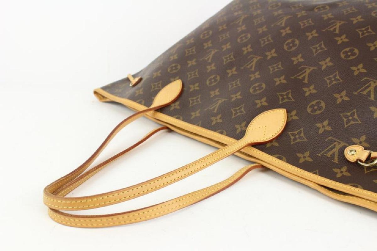 Gray Louis Vuitton Large Monogram Neverfull GM Tote Bag 1025lv15