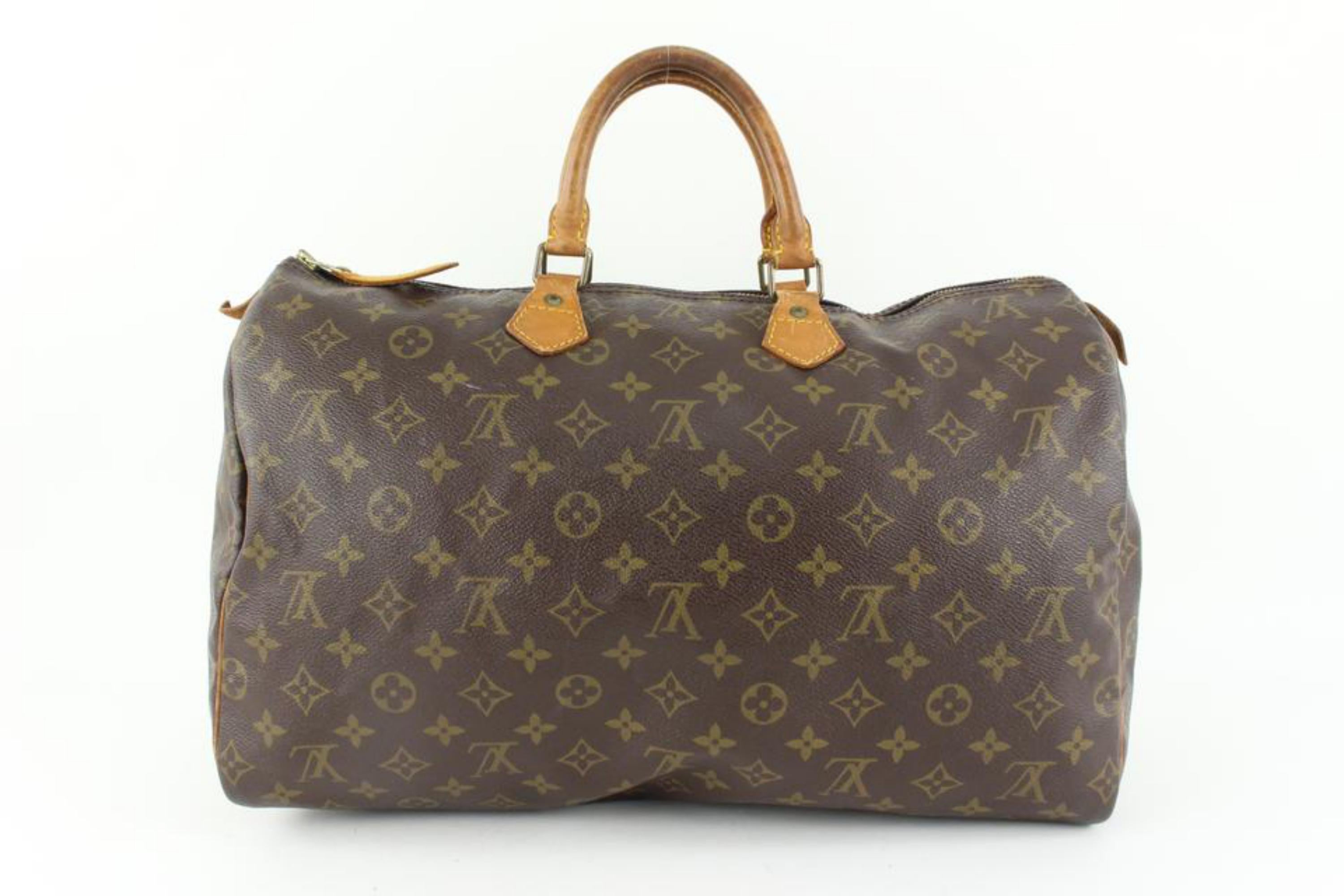 Gray Louis Vuitton Large Monogram Speedy 40 Boston Bag 14lv6