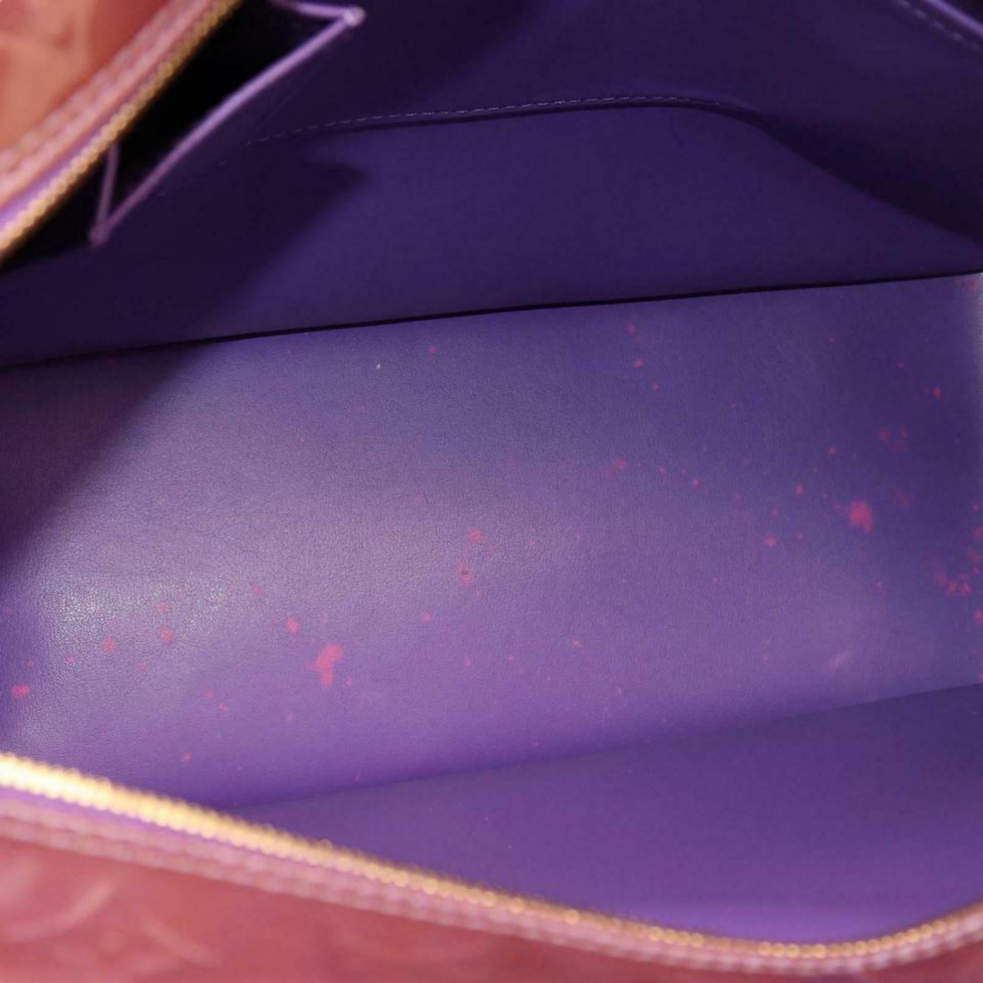 Brown Louis Vuitton Large Monogram Vernis 870360 Purple Patent Leather Tote For Sale