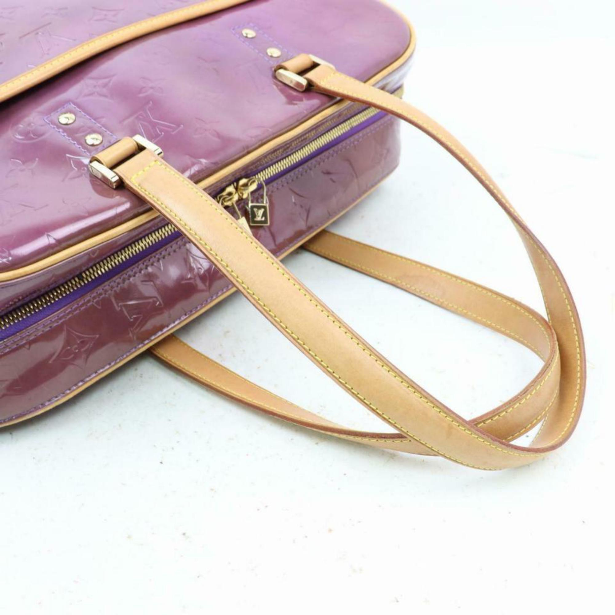 Women's Louis Vuitton Large Monogram Vernis 870360 Purple Patent Leather Tote For Sale