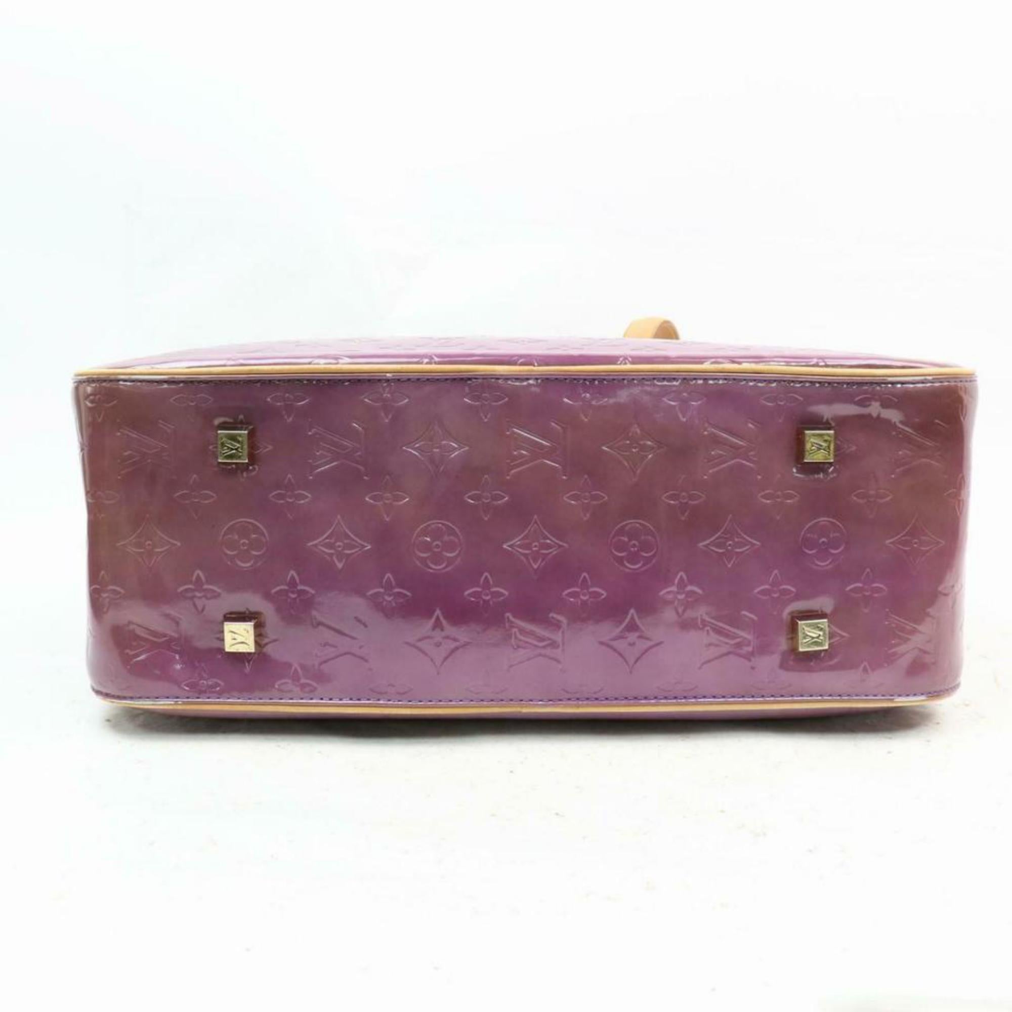 Louis Vuitton Large Monogram Vernis 870360 Purple Patent Leather Tote For Sale 2