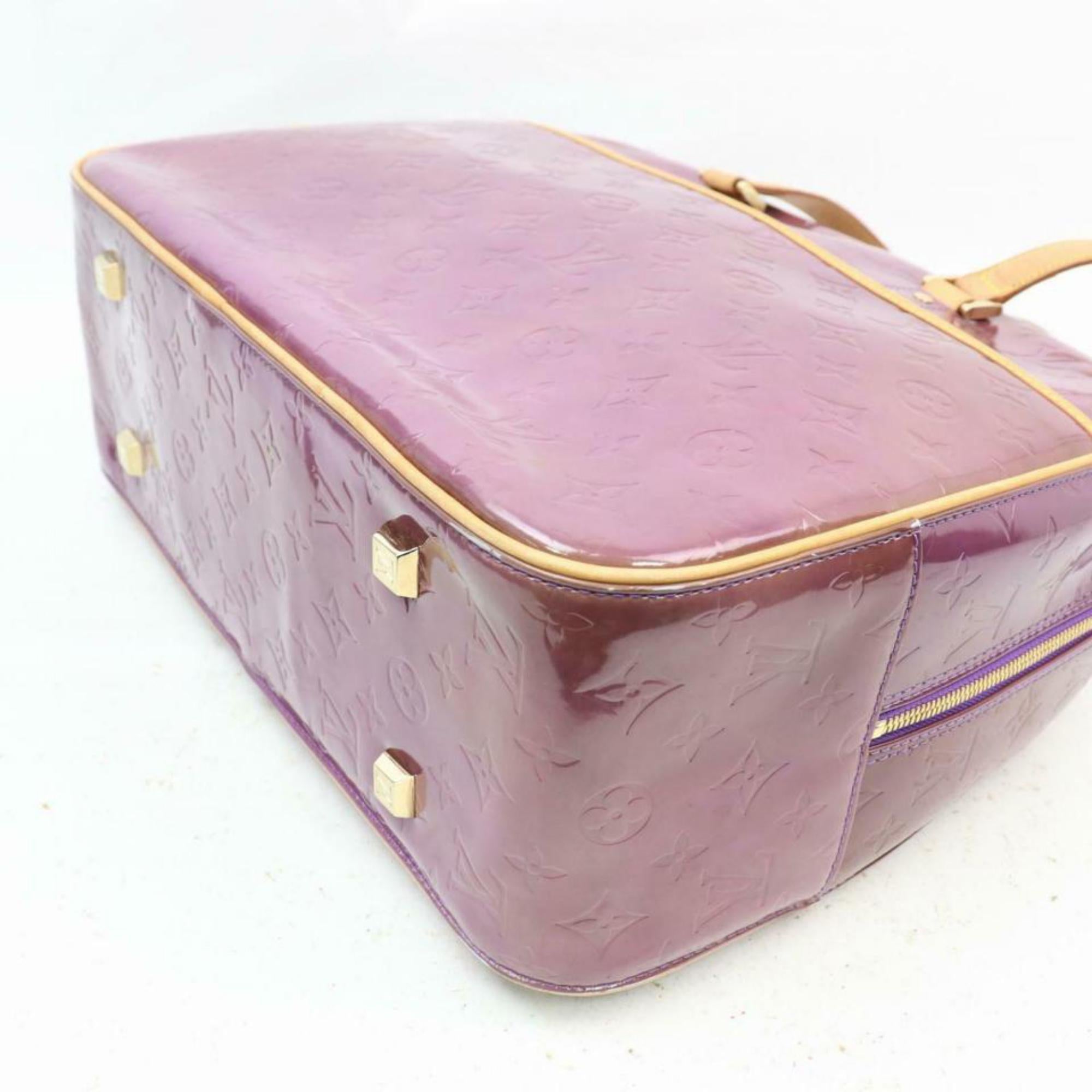 Louis Vuitton Large Monogram Vernis 870360 Purple Patent Leather Tote For Sale 4