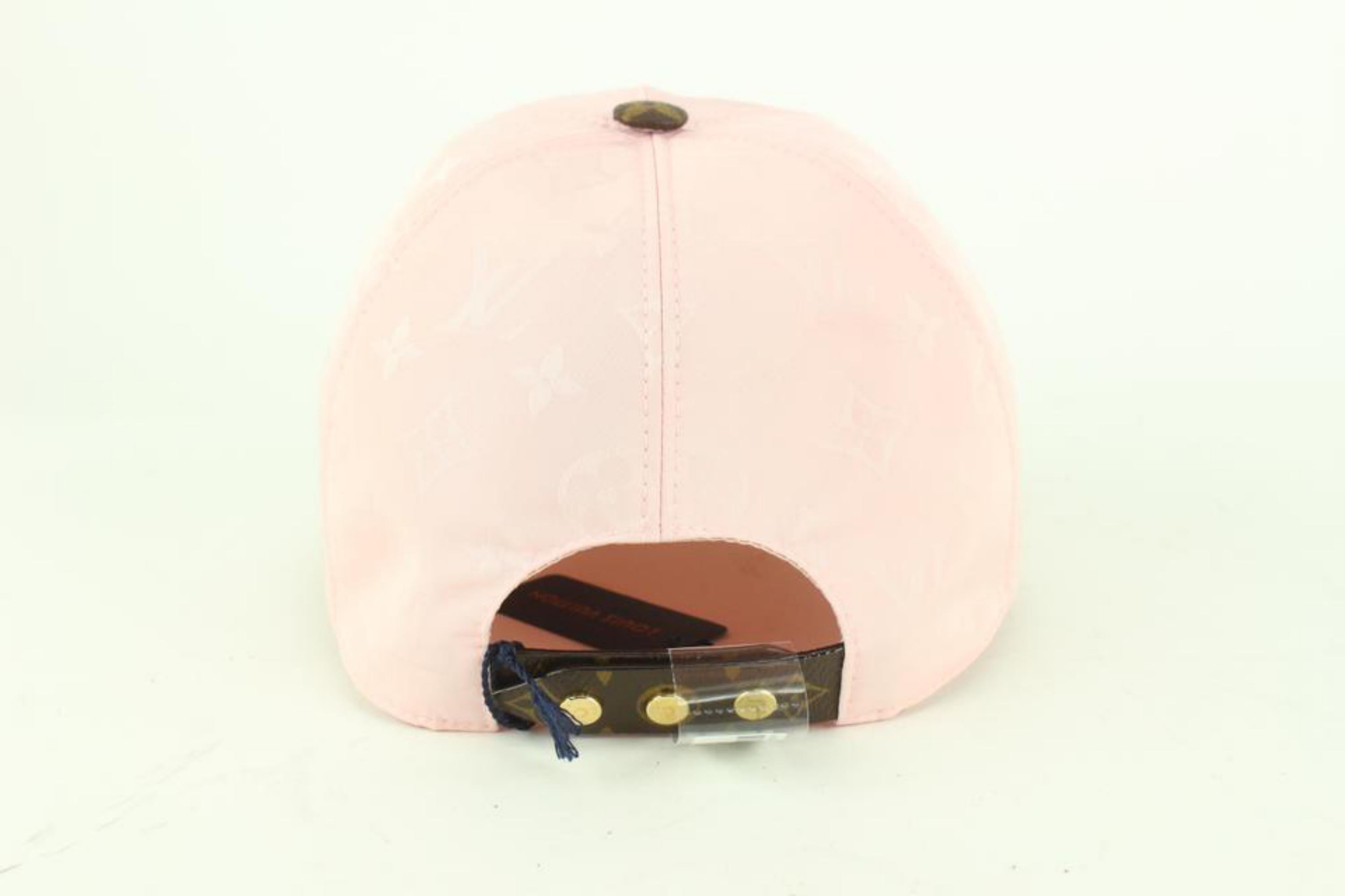 White Louis Vuitton Large Pink Monogram Cap Ous Pas Wild at Heart Baseball Hat 111lv5 For Sale