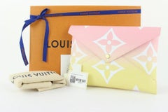 Louis Vuitton Large Pink x Yellow Monogram Kirigami GM Envelop Pouch 19lvs421