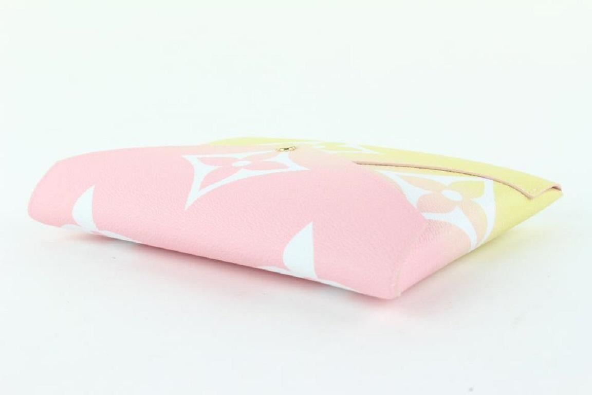 White Louis Vuitton Large Pink x Yellow Monogram Kirigami GM Envelop Pouch 19lvs421 For Sale