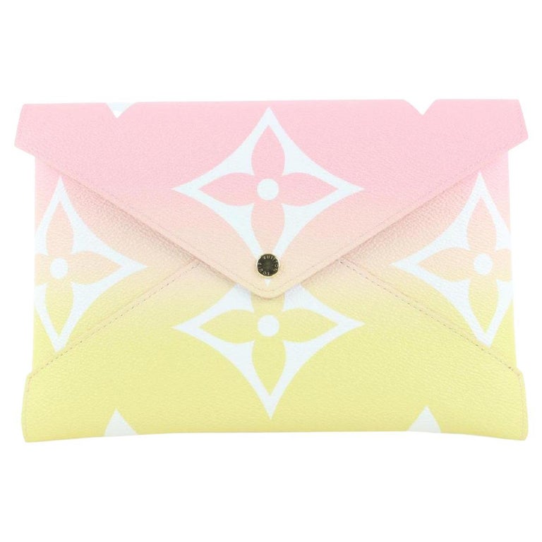 Louis Vuitton Large Pink x Yellow Monogram Kirigami GM Envelop Pouch  19lvs421 For Sale at 1stDibs