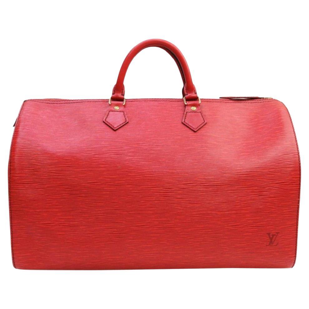 Louis Vuitton Large Red Epi Leather Speedy 40 Boston Bag 863154
