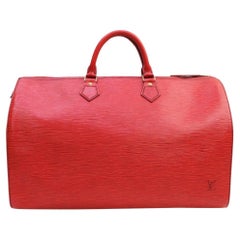 Vintage Louis Vuitton Large Red Epi Leather Speedy 40 Boston Bag 863154