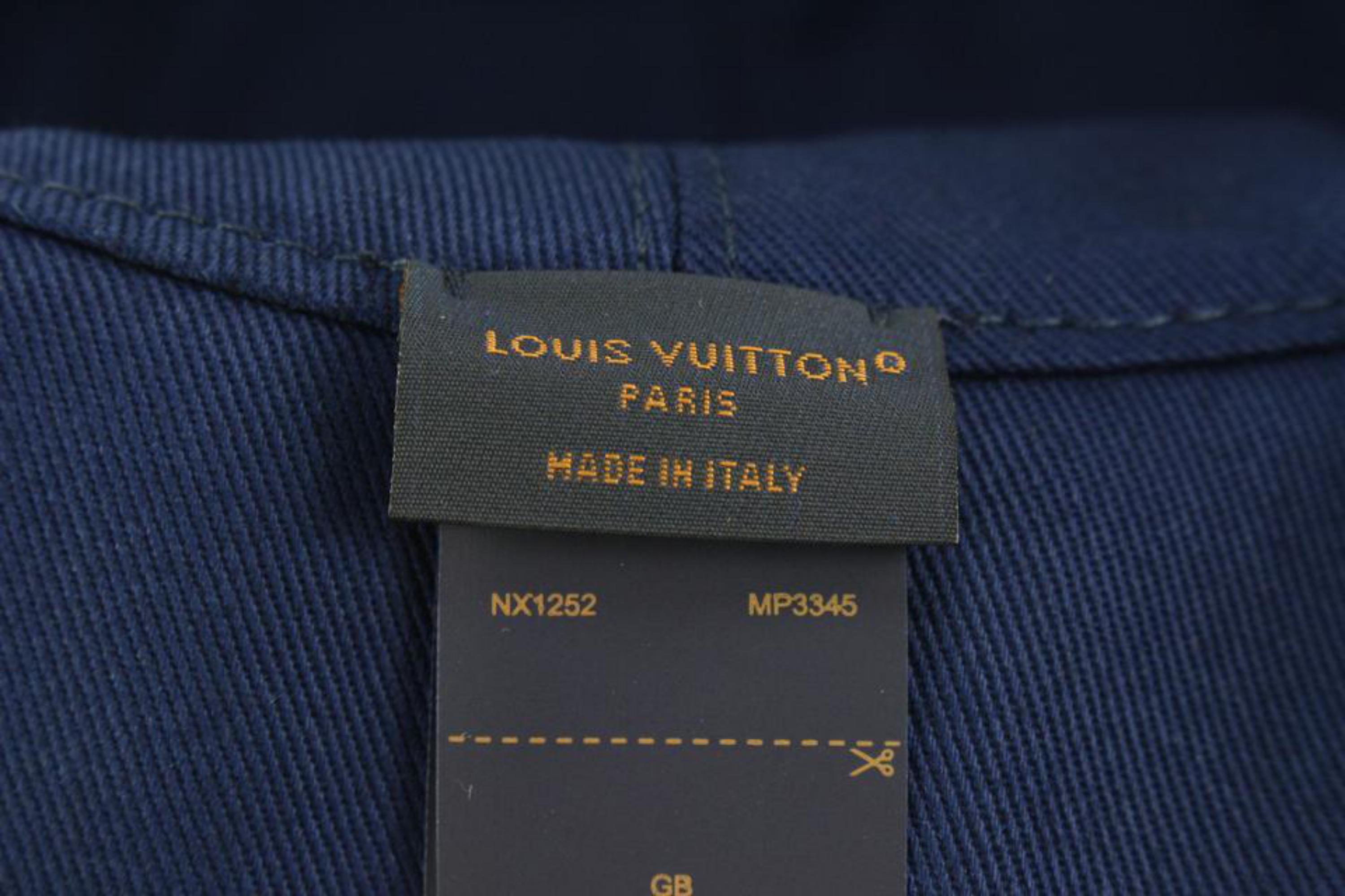 Louis Vuitton Large Size 60 Blue Monogram Bandana Bucket Hat Fisherman 10lk531s 4