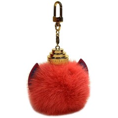 Louis Vuitton Large Size Pink Totem Fur Key Ring and Charm Bag