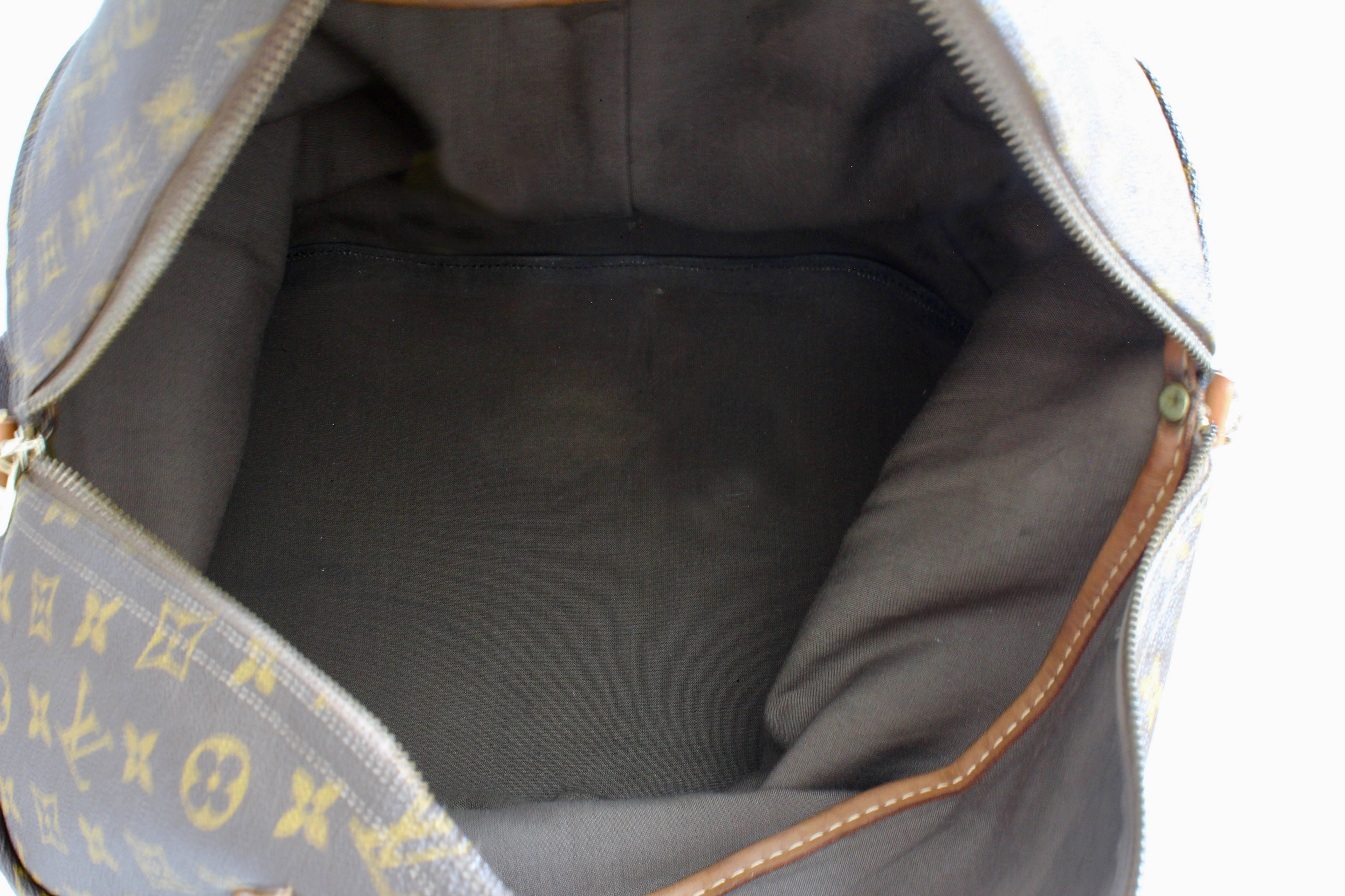 Louis Vuitton Large Steamer Bag Keepall Monogram Travel Tote French Company 70s 6