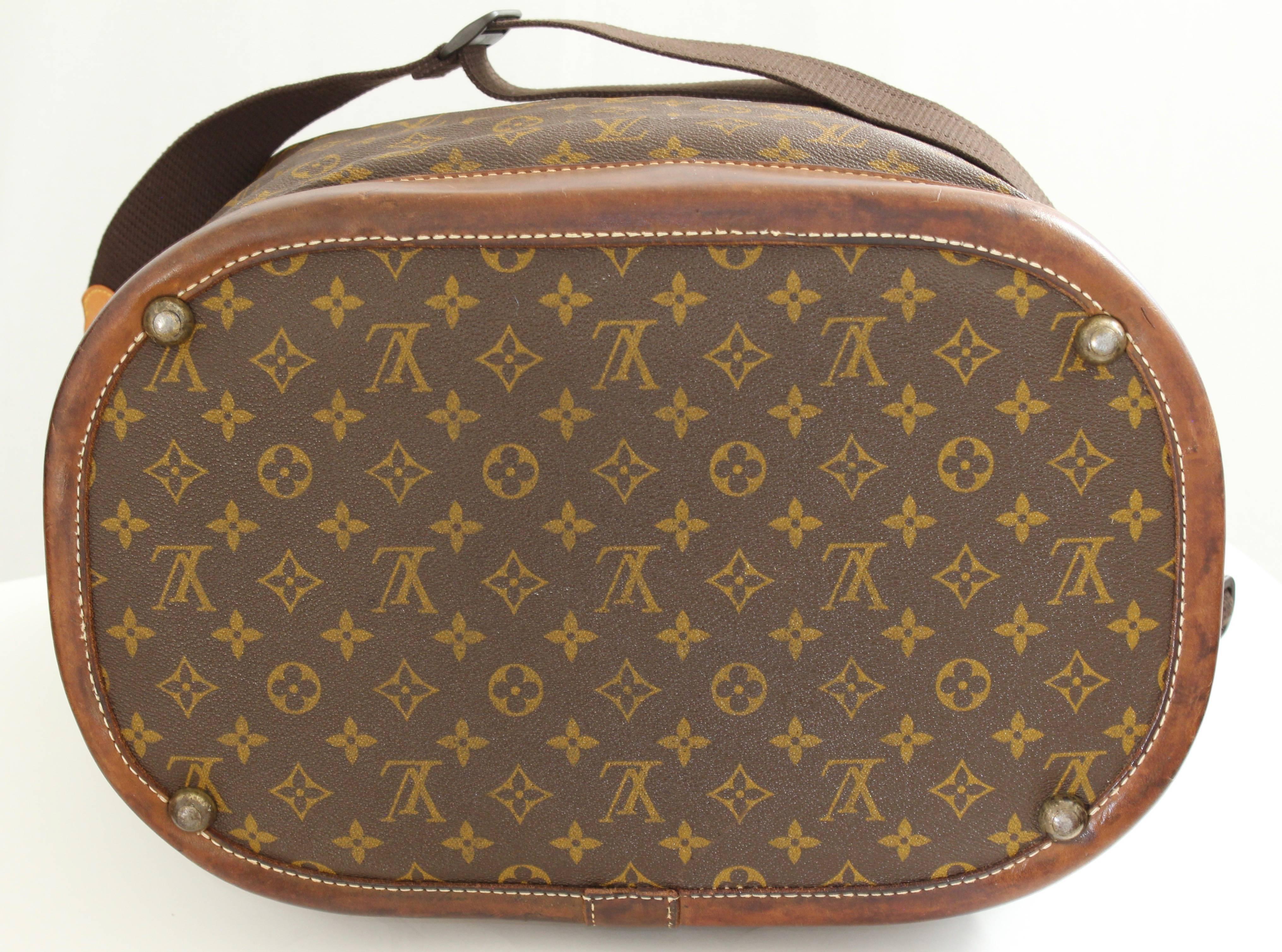 Louis Vuitton Large Steamer Bag Keepall Monogram Travel Tote French Company 70s  1
