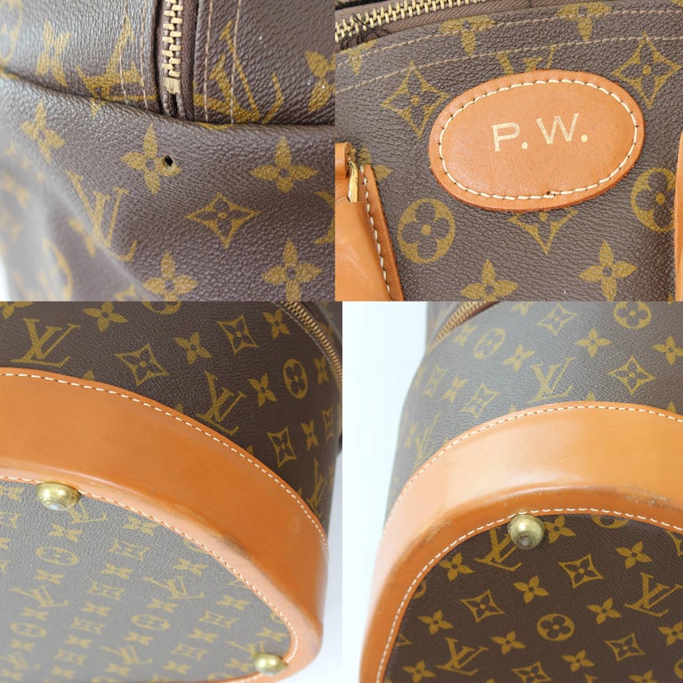 Louis Vuitton Large Steamer Bag Monogram Travel Tote Keepall Neiman Marcus 70s For Sale at 1stdibs