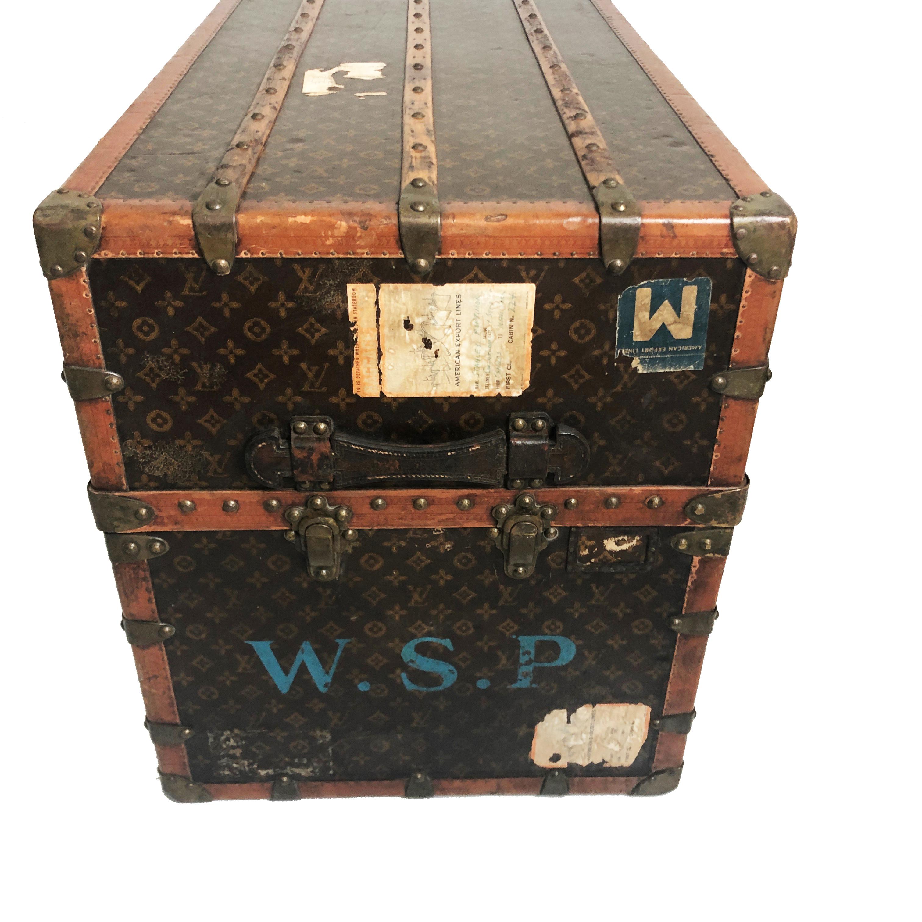 Louis Vuitton Large Wardrobe Steamer Trunk Monogram Travel Case Early 20th C 7