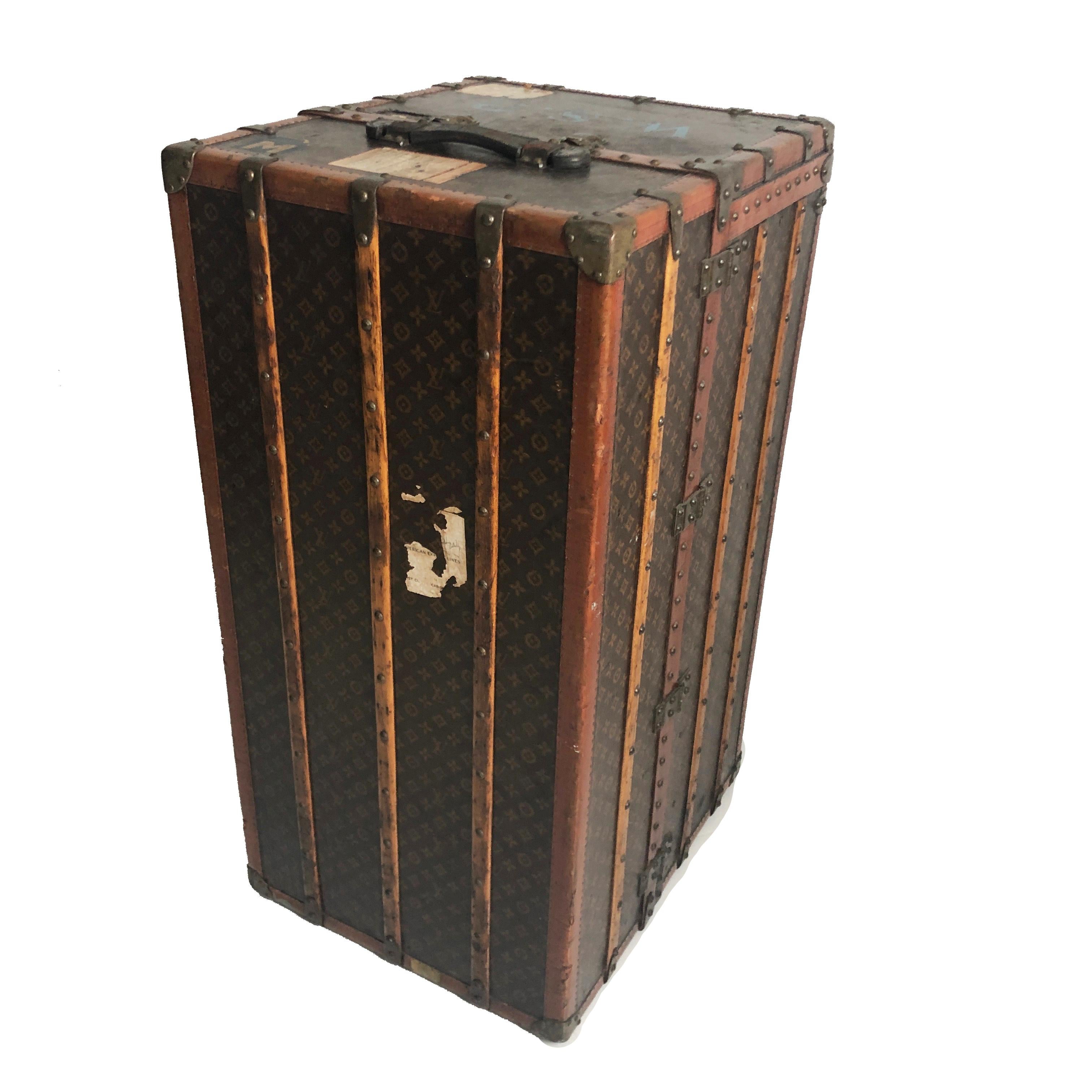 Louis Vuitton Large Wardrobe Steamer Trunk Monogram Travel Case Early 20th C 1
