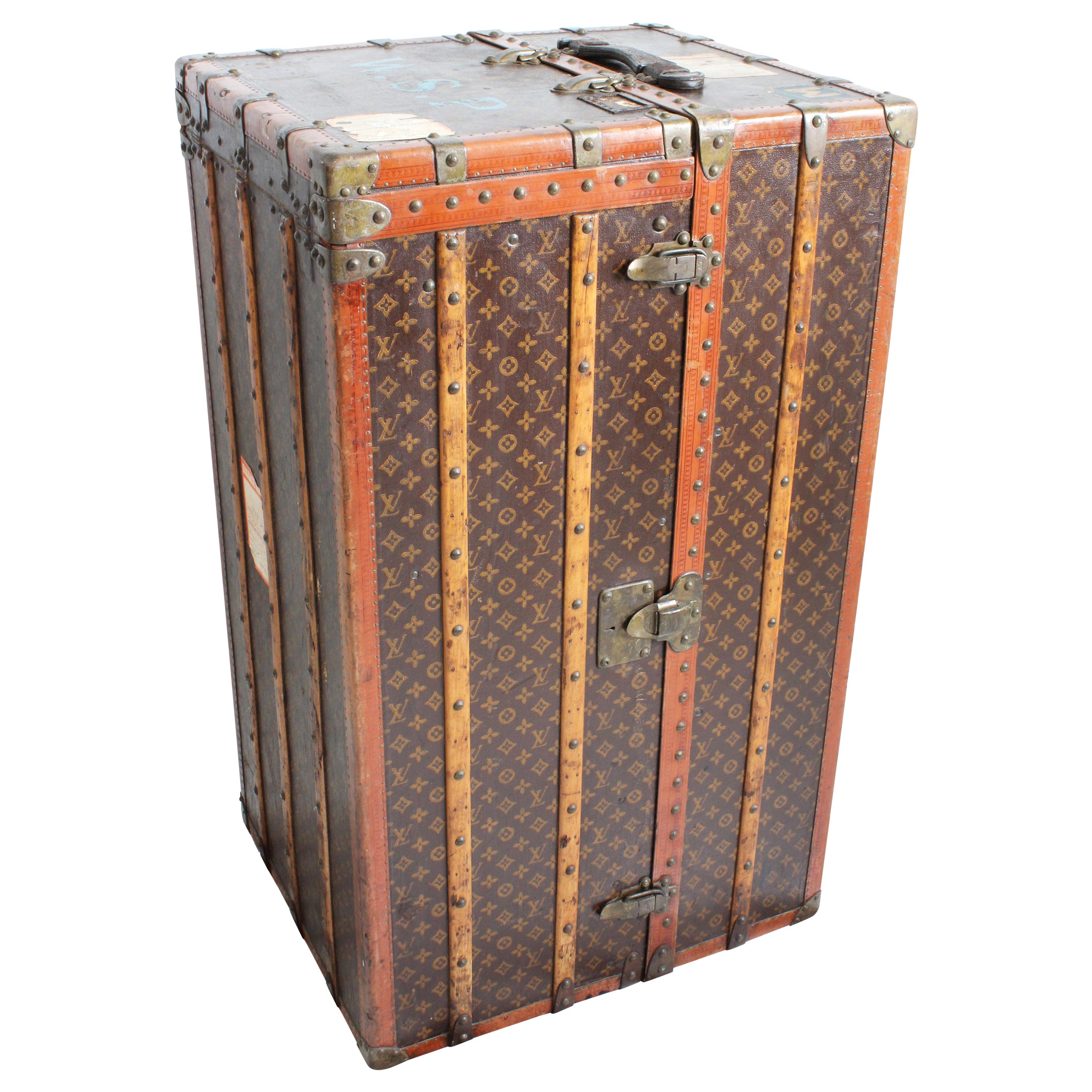 Louis Vuitton Large Wardrobe Steamer Trunk Monogram Travel Case Early 20th  C For Sale at 1stDibs
