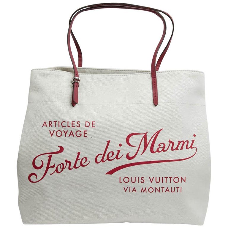 LOUIS VUITTON Large White &quot;Forte Dei Miami&quot; Tote Bag For Sale at 1stdibs