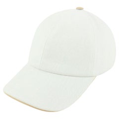 Louis Vuitton - Grand chapeau de baseball Be My Cap ou Pas en jean blanc avec monogramme, 69lz418s