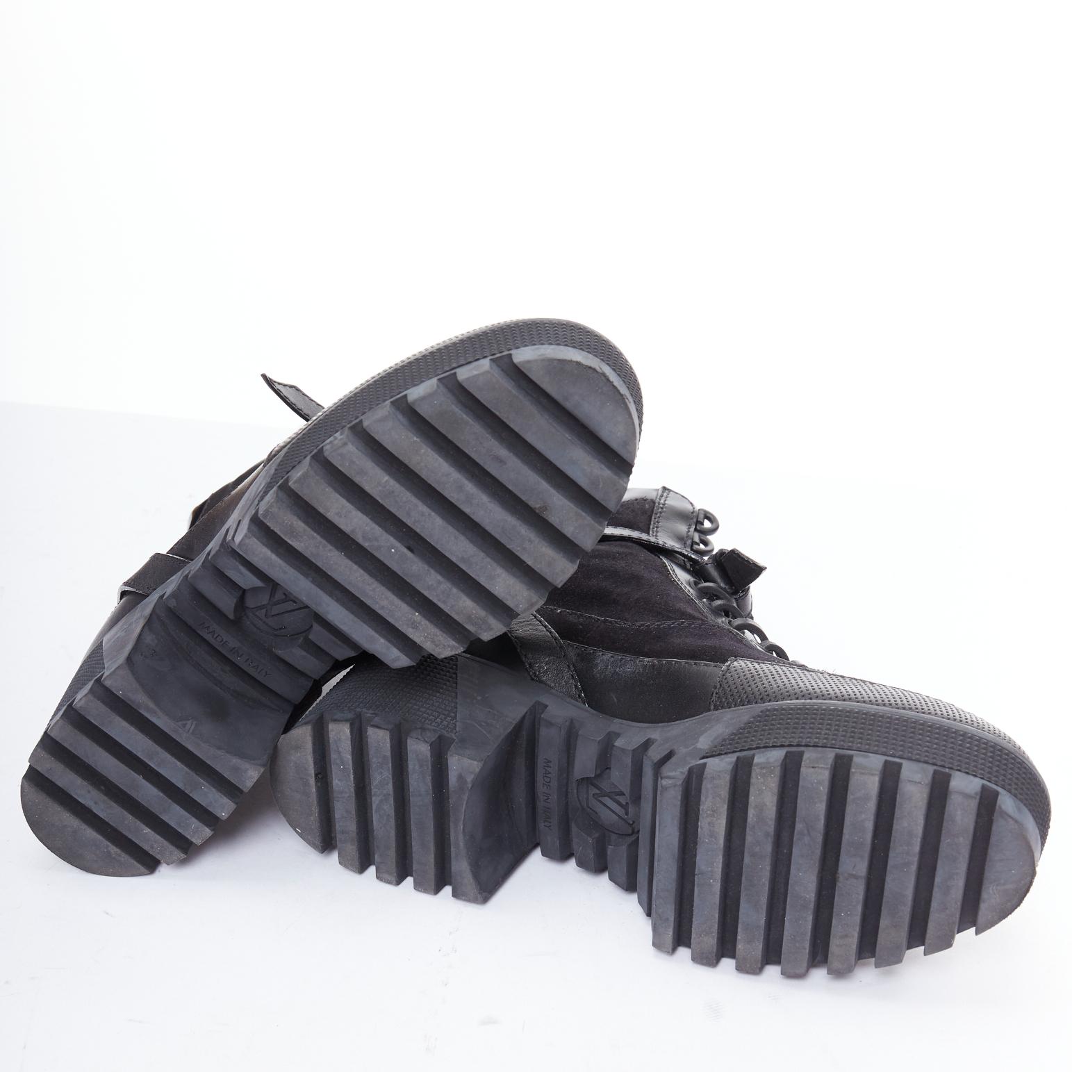 LOUIS VUITTON Laureate black suede harness combat desert boots EU36.5 6