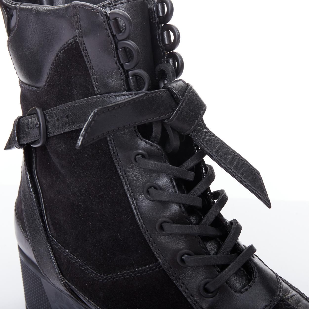 LOUIS VUITTON Laureate black suede harness combat desert boots EU36.5 2