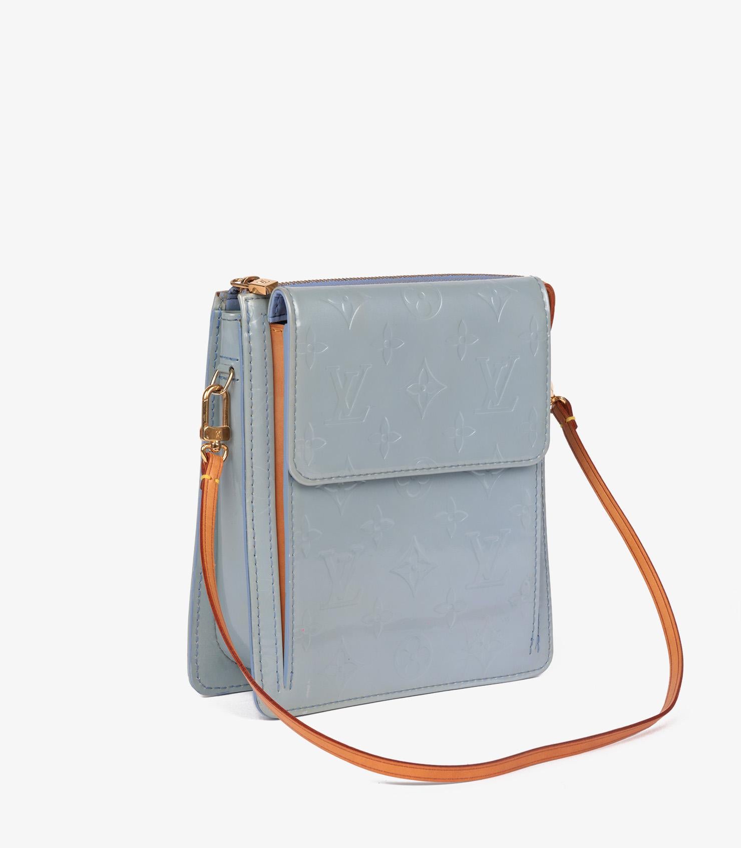 Louis Vuitton Lavander Monogram Vernis Leather Motto Pouch Gris en venta