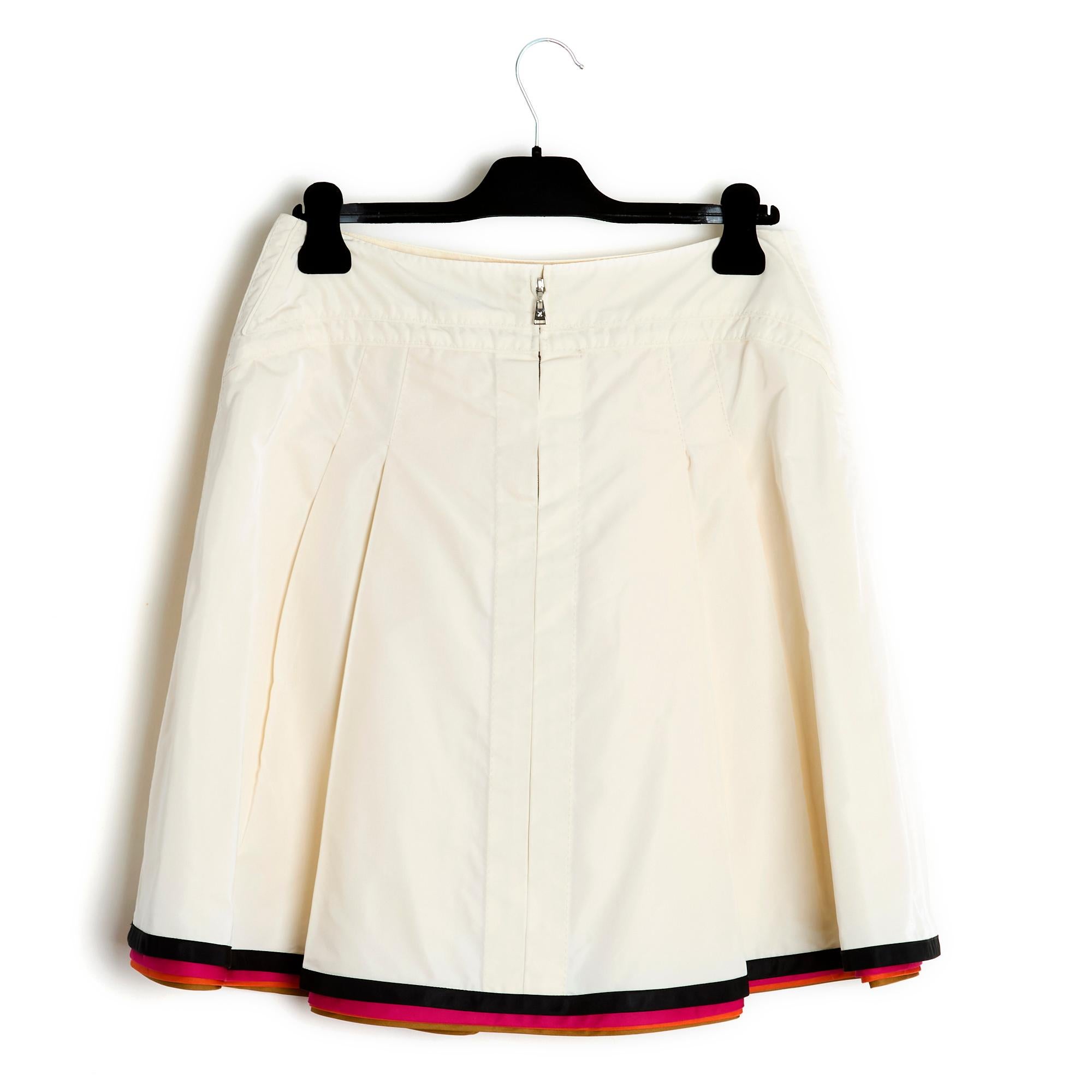 Women's or Men's Louis Vuitton Layered ecru skirt FR42 US12 For Sale