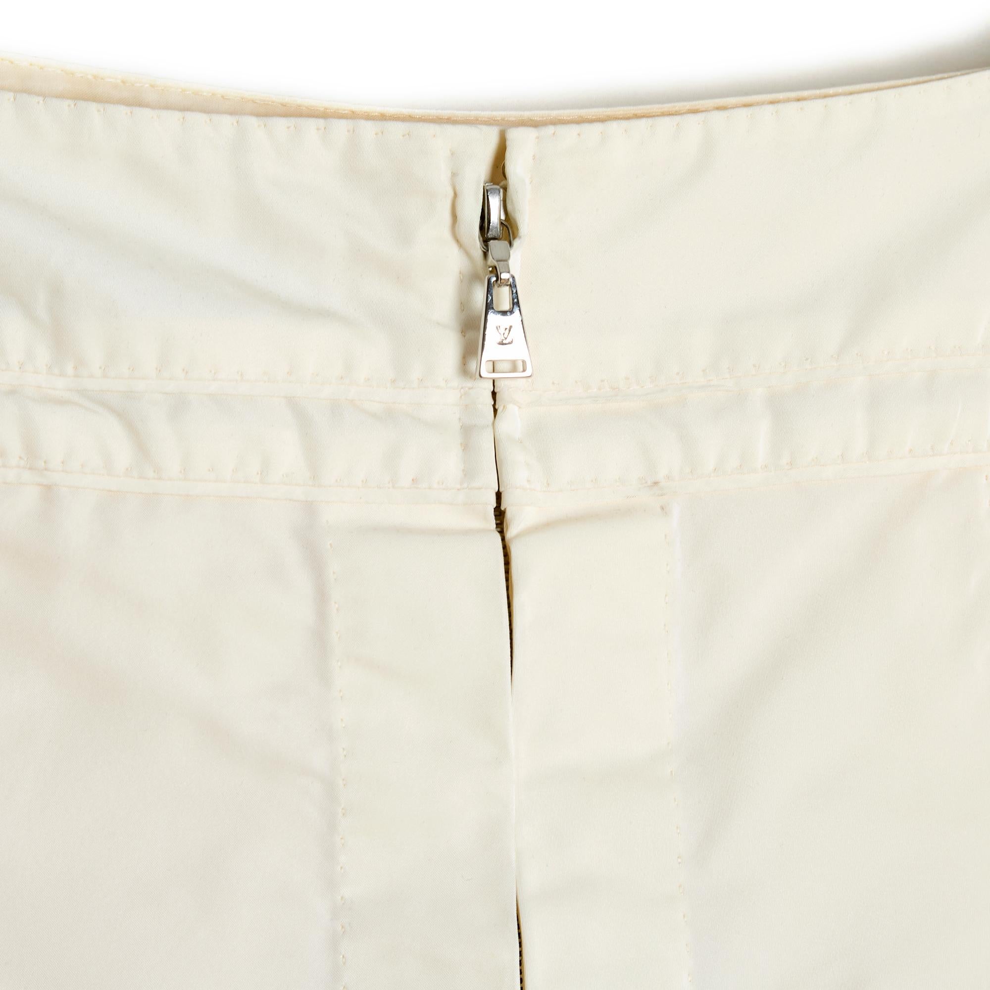 Louis Vuitton Layered ecru skirt FR42 US12 For Sale 1
