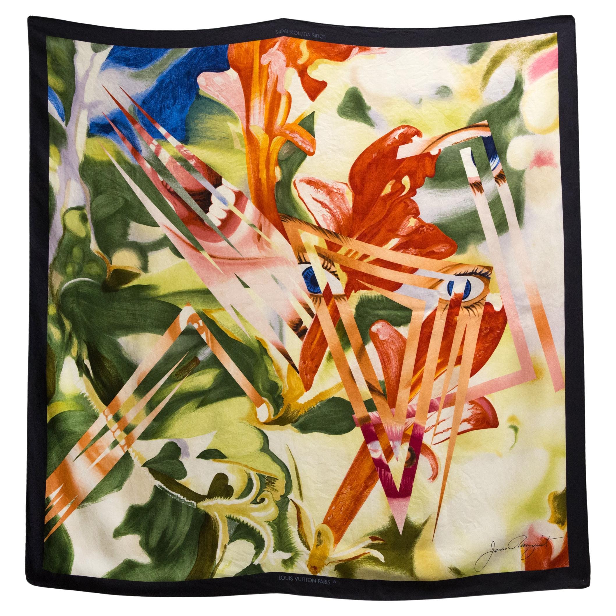 Louis Vuitton Le Jardin aux Orchidées by James Rosenquist Silk Scarf in vendita