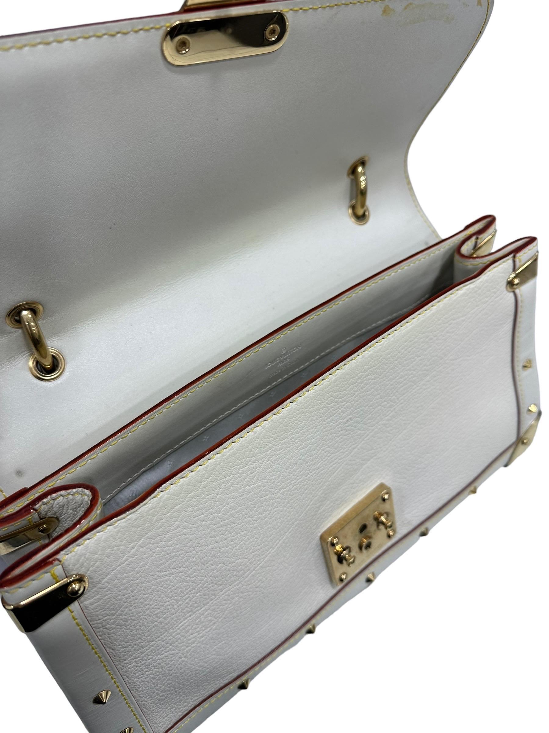 Louis Vuitton Le Talentueux Top Handle Bag White Leather With Gold Hardware For Sale 7