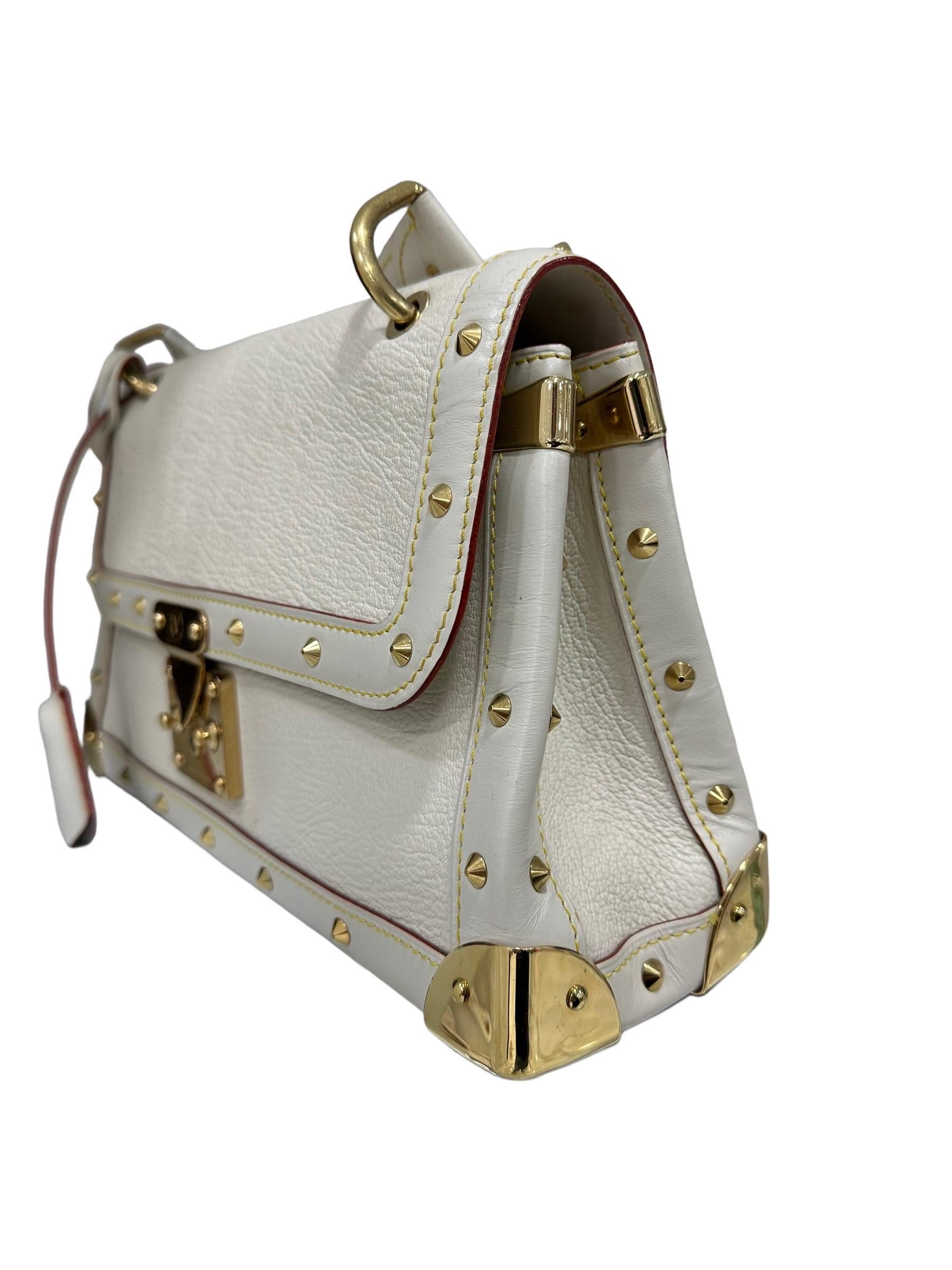 Louis Vuitton Le Talentueux Top Handle Tasche aus weißem Leder mit goldenen Beschlägen im Angebot 1