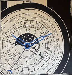 Louis Vuitton “Le Temps du Voyage” Clock Silk Scarf