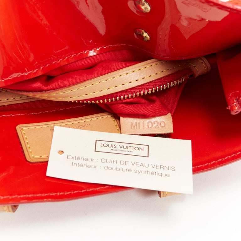 Louis Vuitton Vernis Lead PM tote bag hand bag M91336 cream Serial No.  MI2037