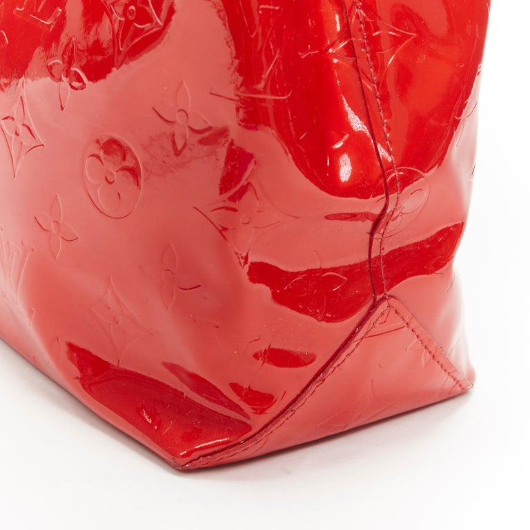 Louis Vuitton - Red Patent Leather Monogram Embossed Vernis