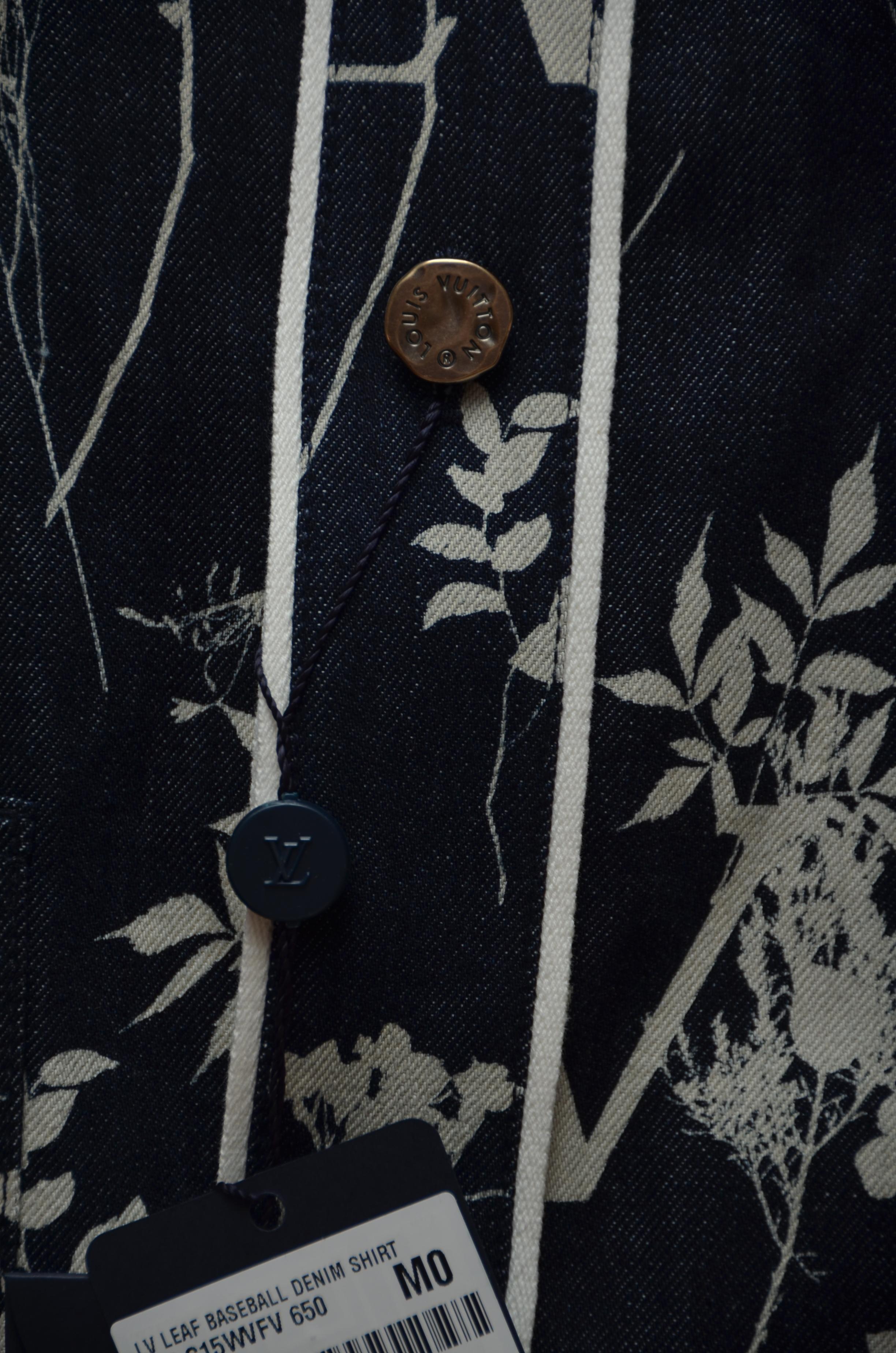 lv leaf denim baseball shirt