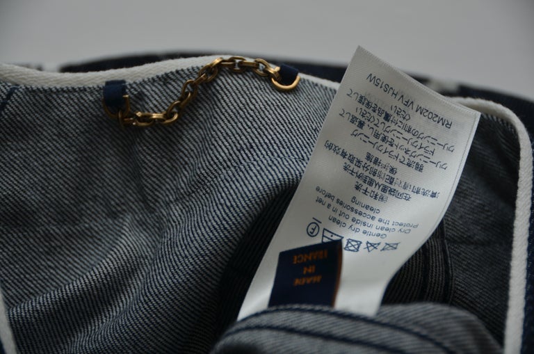 Louis Vuitton Men LV Leaf Denim Baseball Shirt Cotton Loose Fit - LULUX
