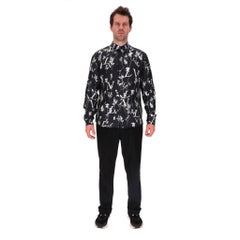 Louis Vuitton Leaf-Print 'LV' Logo Silk Shirt