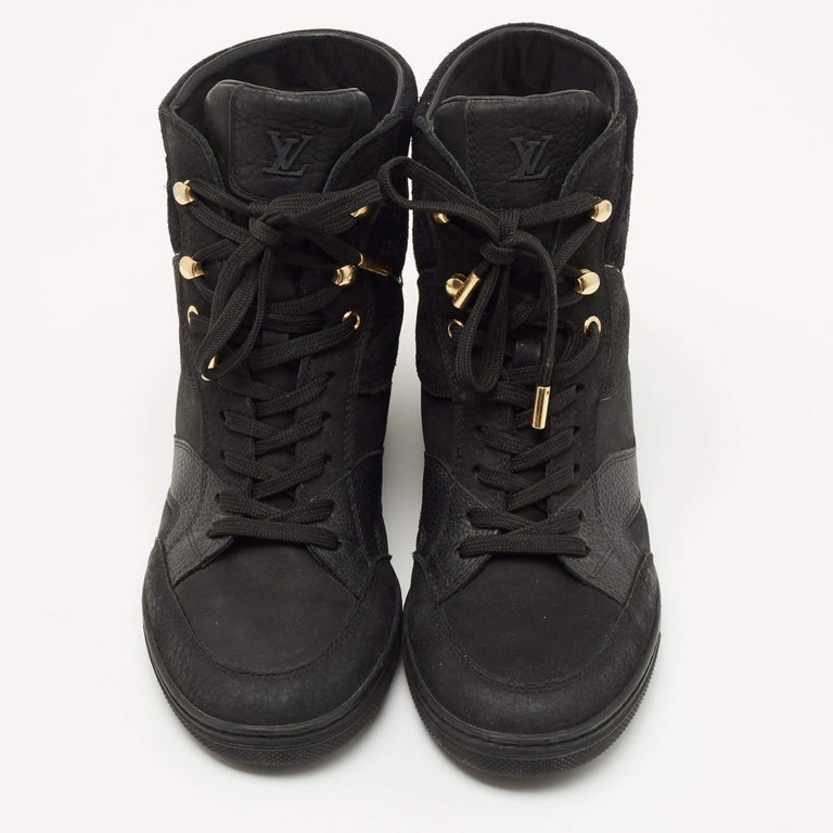 Monogram Cliff Louis Vuitton Leather and Embossed Monogram Suede Cliff Top Sneakers ...