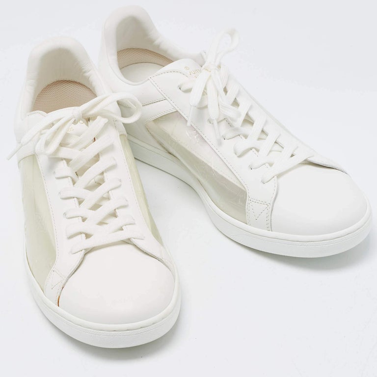 Louis Vuitton White Leather and Iridescent Monogram PVC Luxembourg Sneakers  Size 41.5 Louis Vuitton