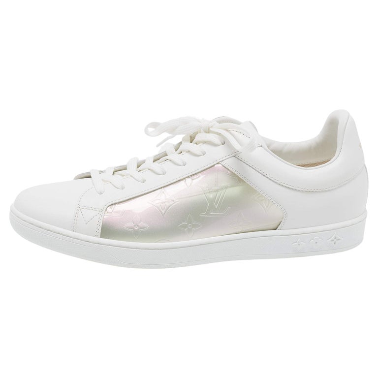 Louis Vuitton White Leather and Iridescent Monogram PVC Luxembourg Sneakers  Size 41.5 Louis Vuitton