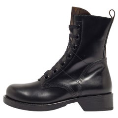 Louis Vuitton - Bottes de Ranger Metropolis plates en cuir et toile monogrammée, taille 37,5