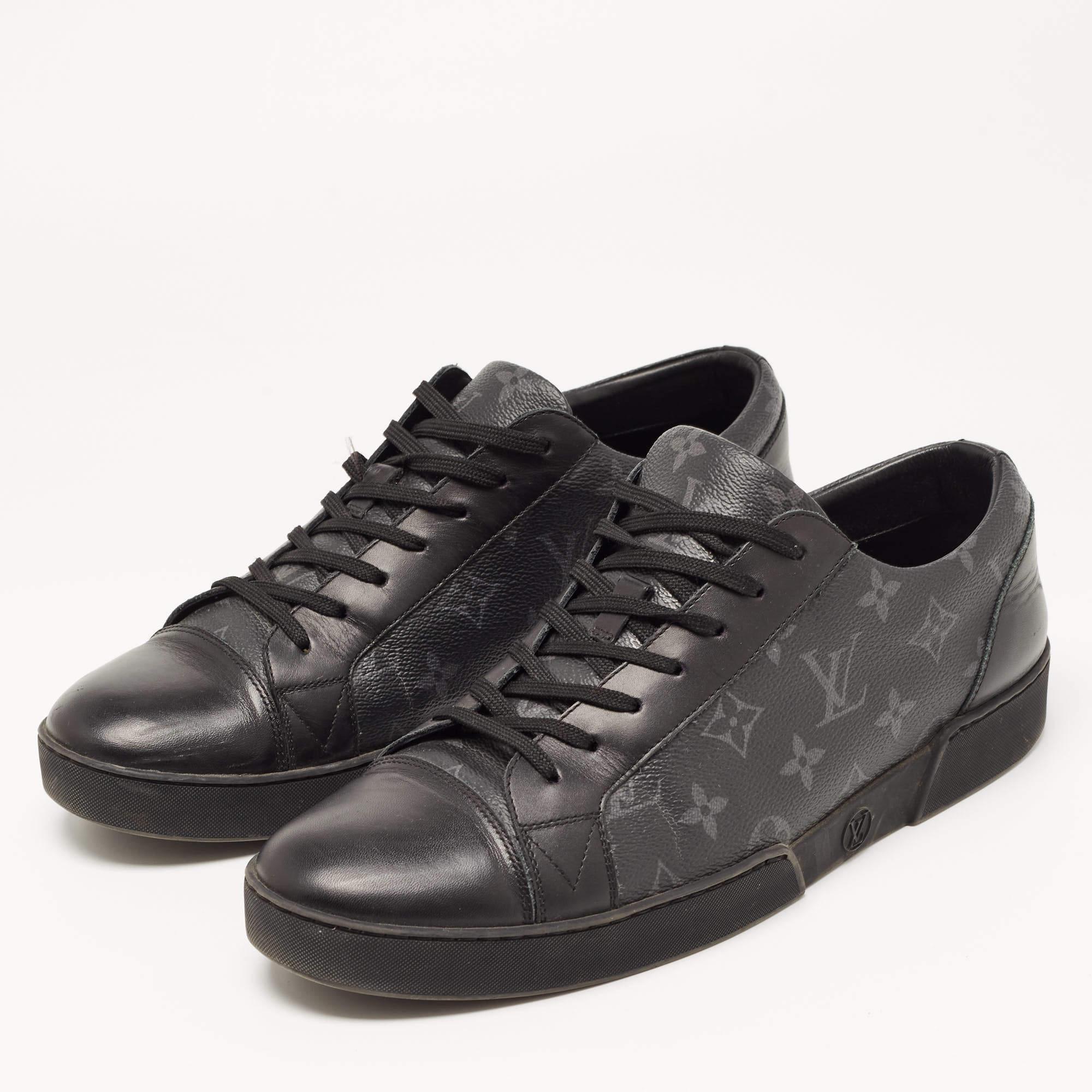 Louis Vuitton Leather and Monogram Coated Canvas Match Up Sneakers Size 42.5 2
