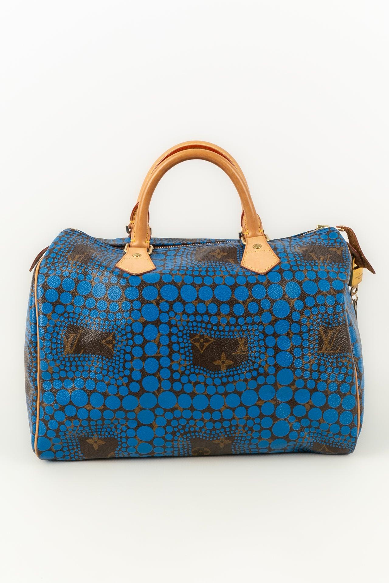 Louis Vuitton Ledertasche von Yayoi Kusama (Blau) im Angebot