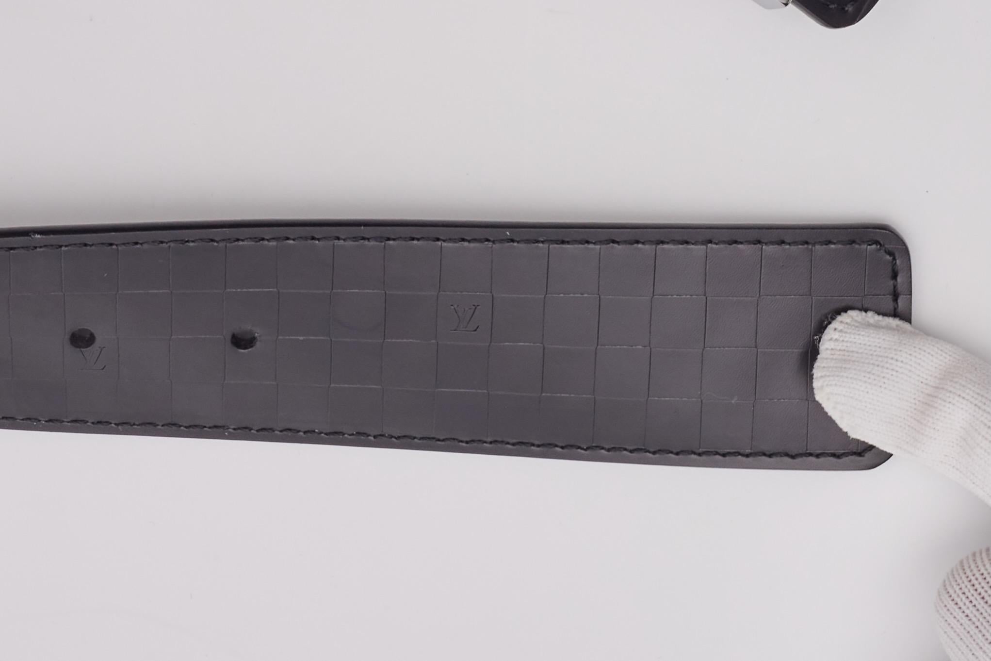 Louis Vuitton Leather Black Logo Buckle Belt (42/105) 2