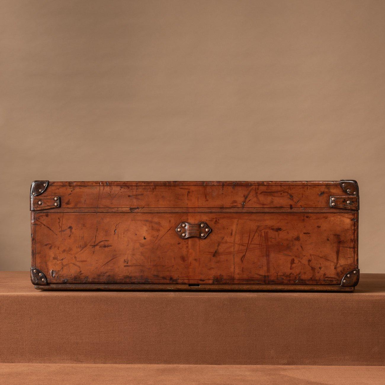French Louis Vuitton Leather Cabin Trunk, circa 1915