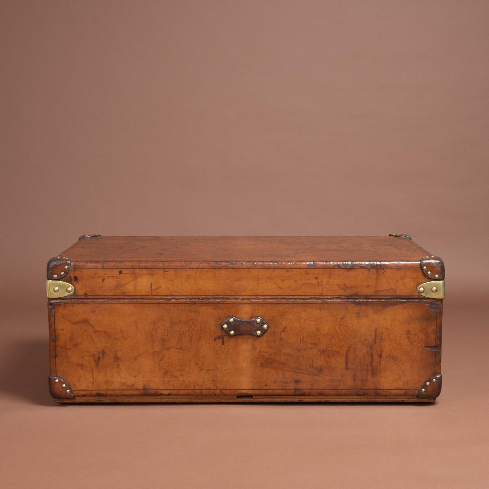 French Louis Vuitton Leather Cabin Trunk, circa 1930