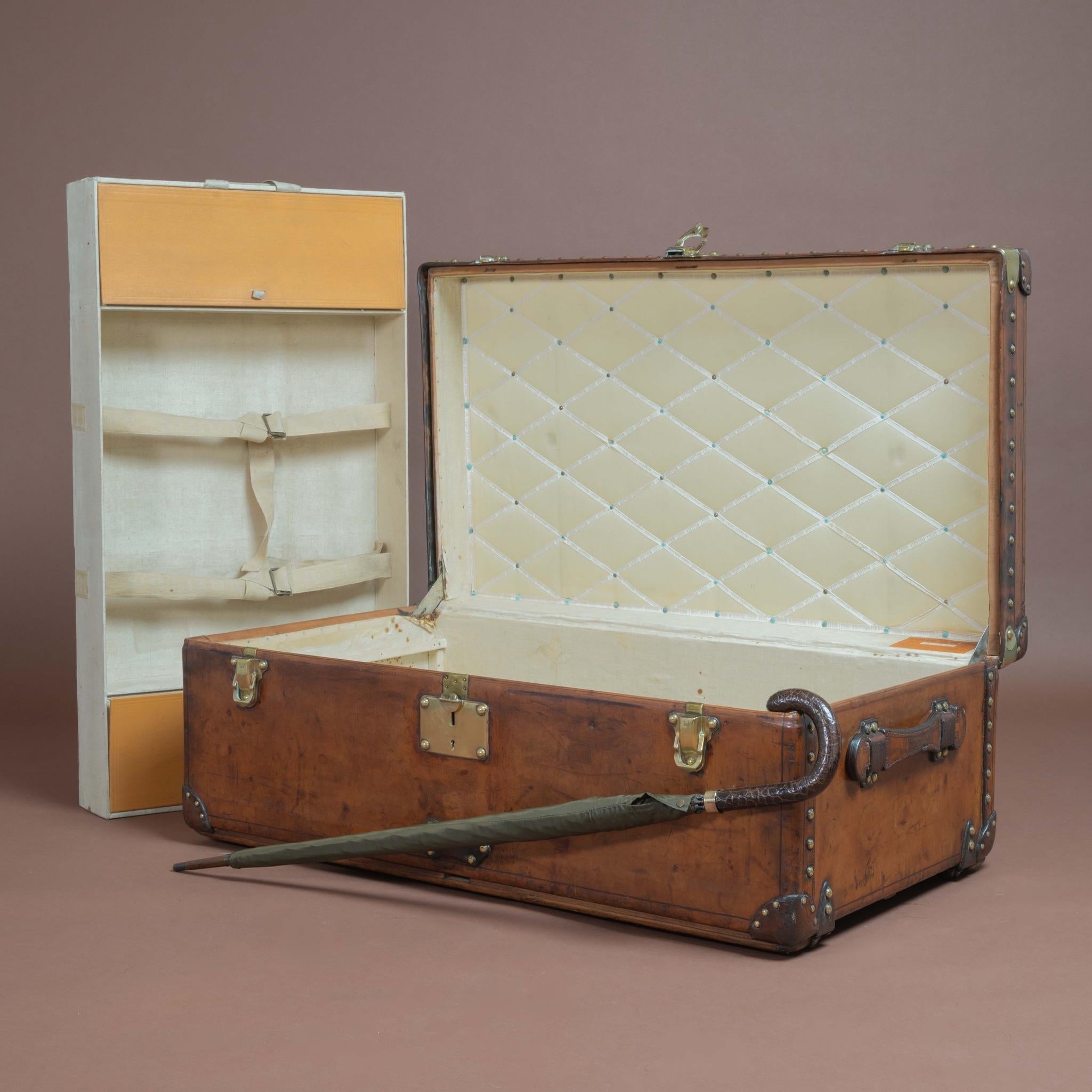 Baule da cabina in pelle Louis Vuitton, 1930 circa in vendita 2